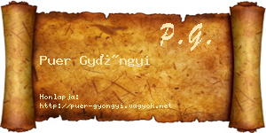 Puer Gyöngyi névjegykártya